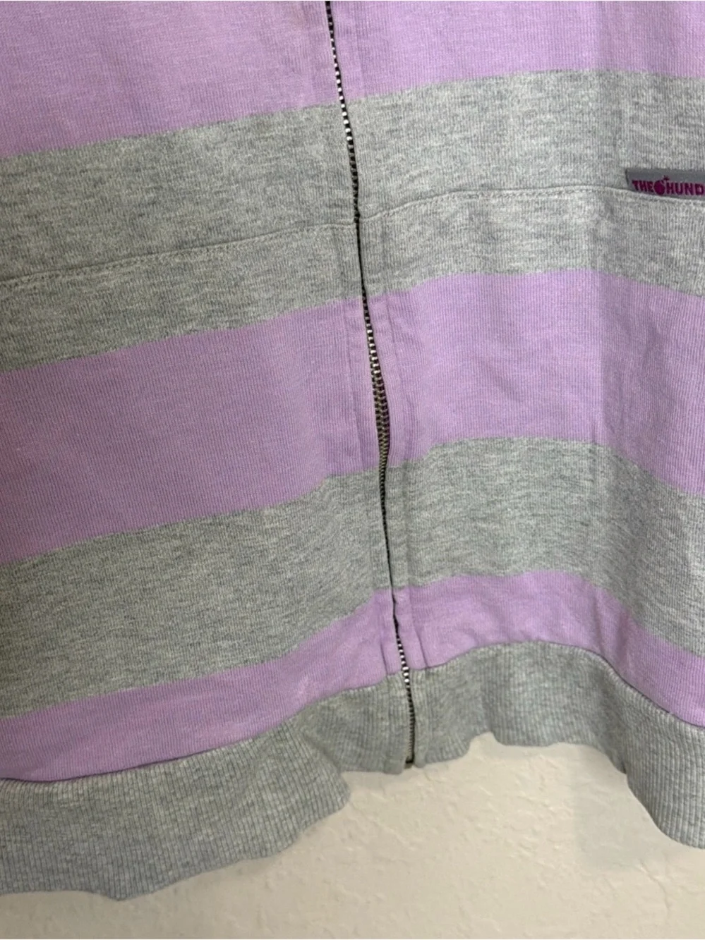 The Hundreds Men’s  Hoodie  plaid Gray  Purple Full Size Large Hooded